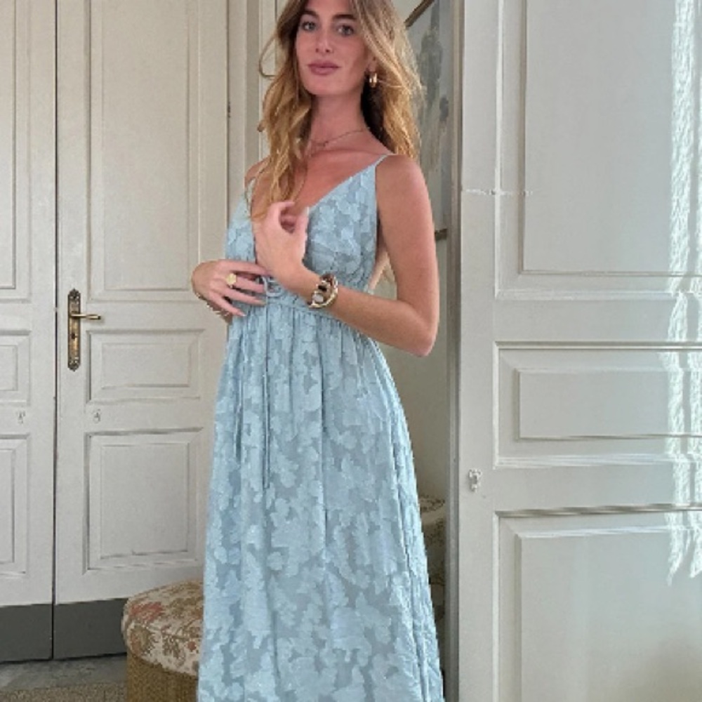 12th Tribe Clemente Blue Maxi Dress
